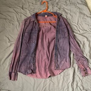 Small faded purple button down